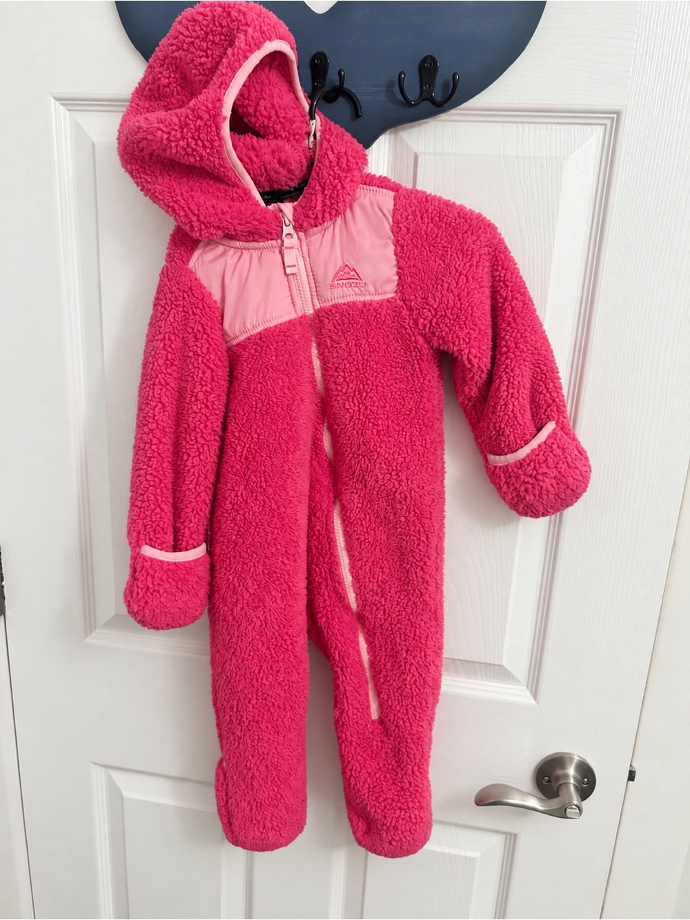 Pink Hooded One-Piece Snowsuit for Kids